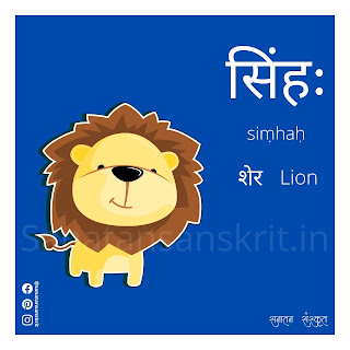 Lion (शेर) in Sanskrit